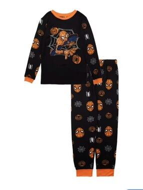 Kids Black and Orange Spider Man Pajama Set
